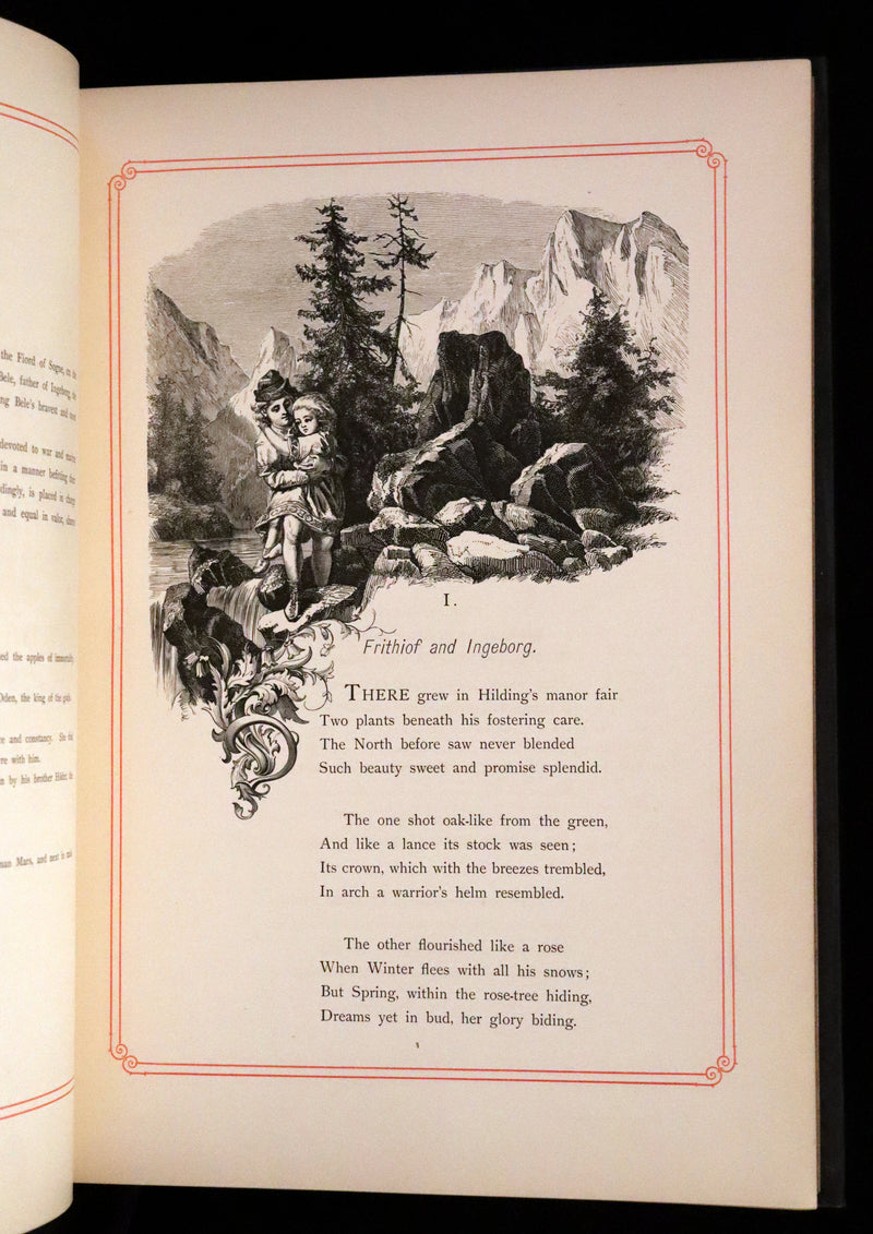 1878 Rare First Edition- Frithiof's Saga, Illustrated Viking Tales of the North