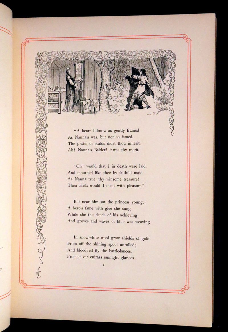 1878 Rare First Edition- Frithiof's Saga, Illustrated Viking Tales of the North