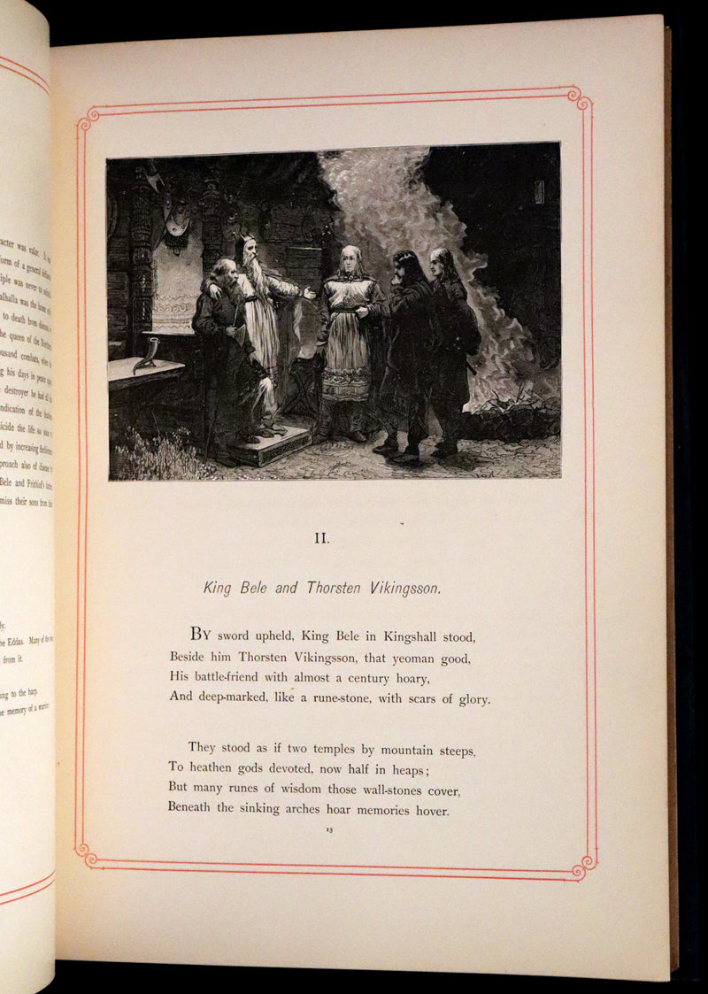 1878 Rare First Edition- Frithiof's Saga, Illustrated Viking Tales of the North