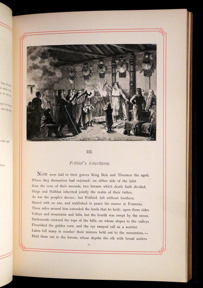 1878 Rare First Edition- Frithiof's Saga, Illustrated Viking Tales of the North