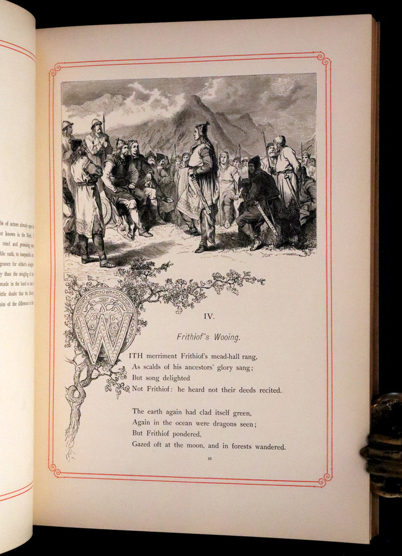 1878 Rare First Edition- Frithiof's Saga, Illustrated Viking Tales of the North