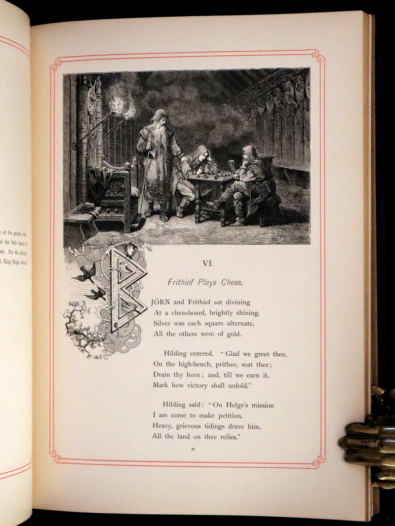 1878 Rare First Edition- Frithiof's Saga, Illustrated Viking Tales of the North