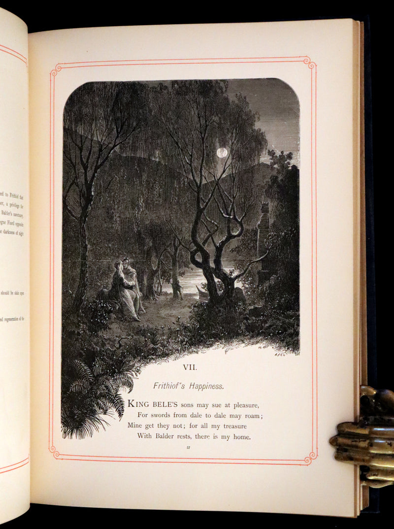 1878 Rare First Edition- Frithiof's Saga, Illustrated Viking Tales of the North