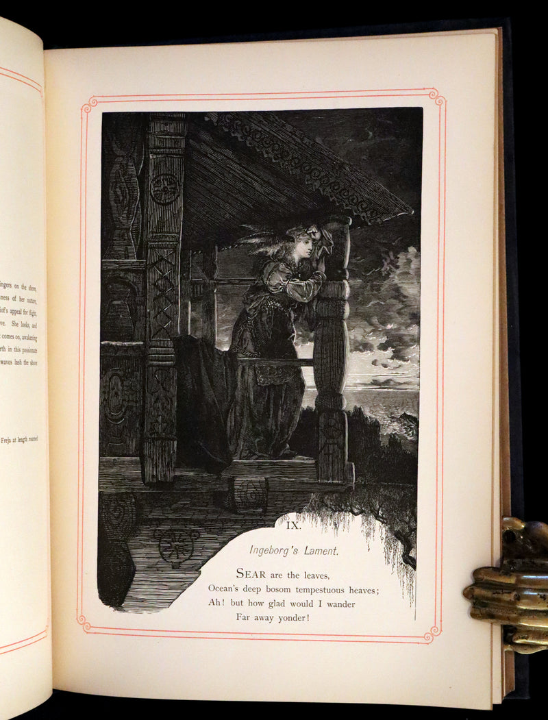 1878 Rare First Edition- Frithiof's Saga, Illustrated Viking Tales of the North