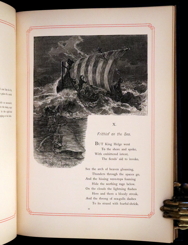 1878 Rare First Edition- Frithiof's Saga, Illustrated Viking Tales of the North