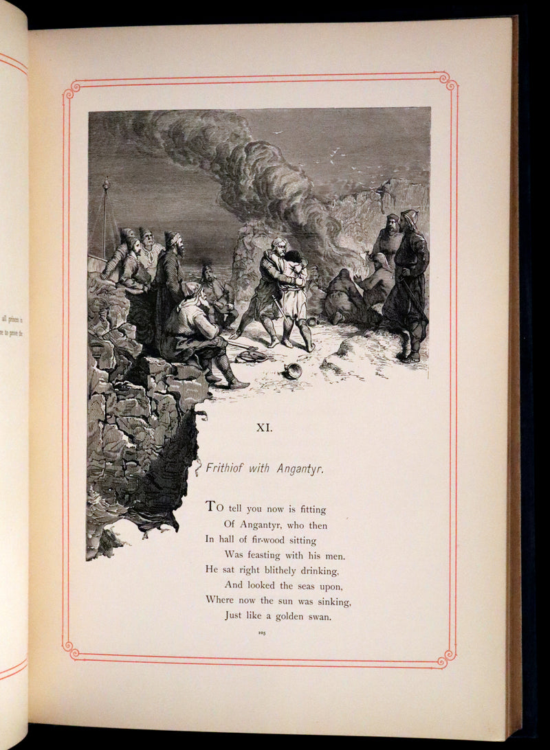 1878 Rare First Edition- Frithiof's Saga, Illustrated Viking Tales of the North