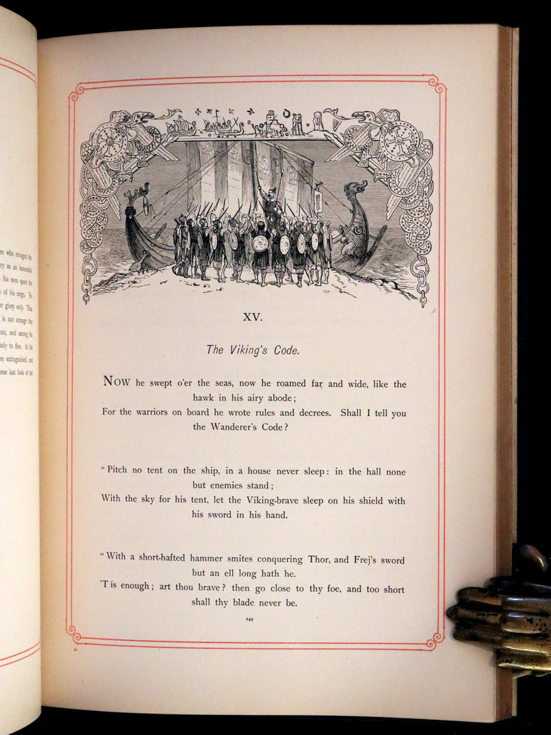 1878 Rare First Edition- Frithiof's Saga, Illustrated Viking Tales of the North
