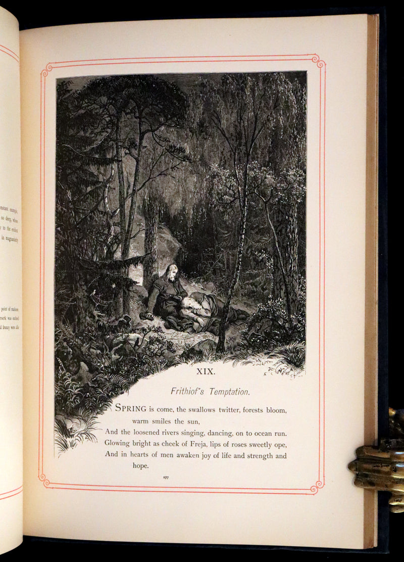 1878 Rare First Edition- Frithiof's Saga, Illustrated Viking Tales of the North