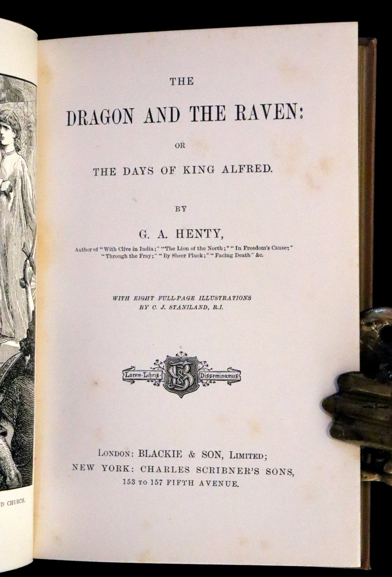 1890 Rare Book - The Dragon and the Raven,The Days of King Alfred by G.A. Henty