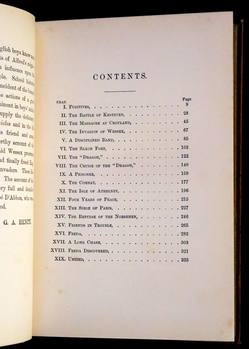 1890 Rare Book - The Dragon and the Raven,The Days of King Alfred by G.A. Henty