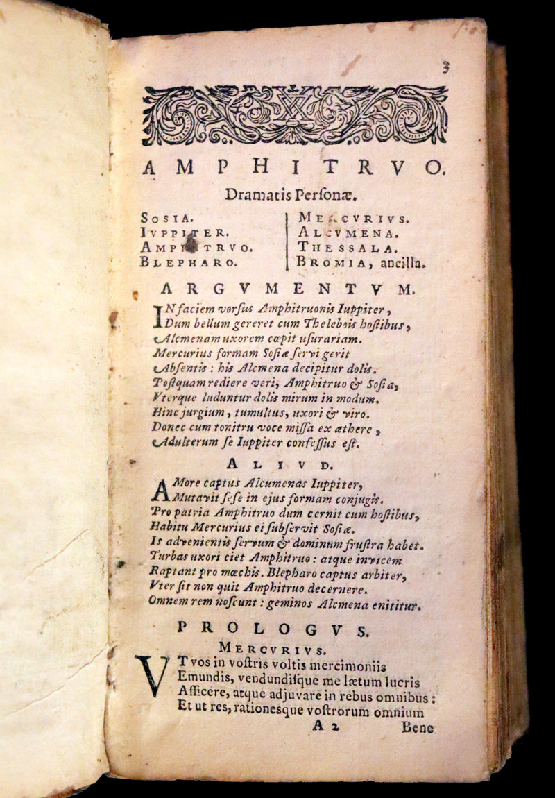 1652 Rare Vellum Latin Book - Plautus Plays, Plauti Comoediae Superstites XX