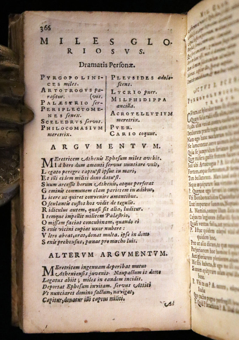 1652 Rare Vellum Latin Book - Plautus Plays, Plauti Comoediae Superstites XX