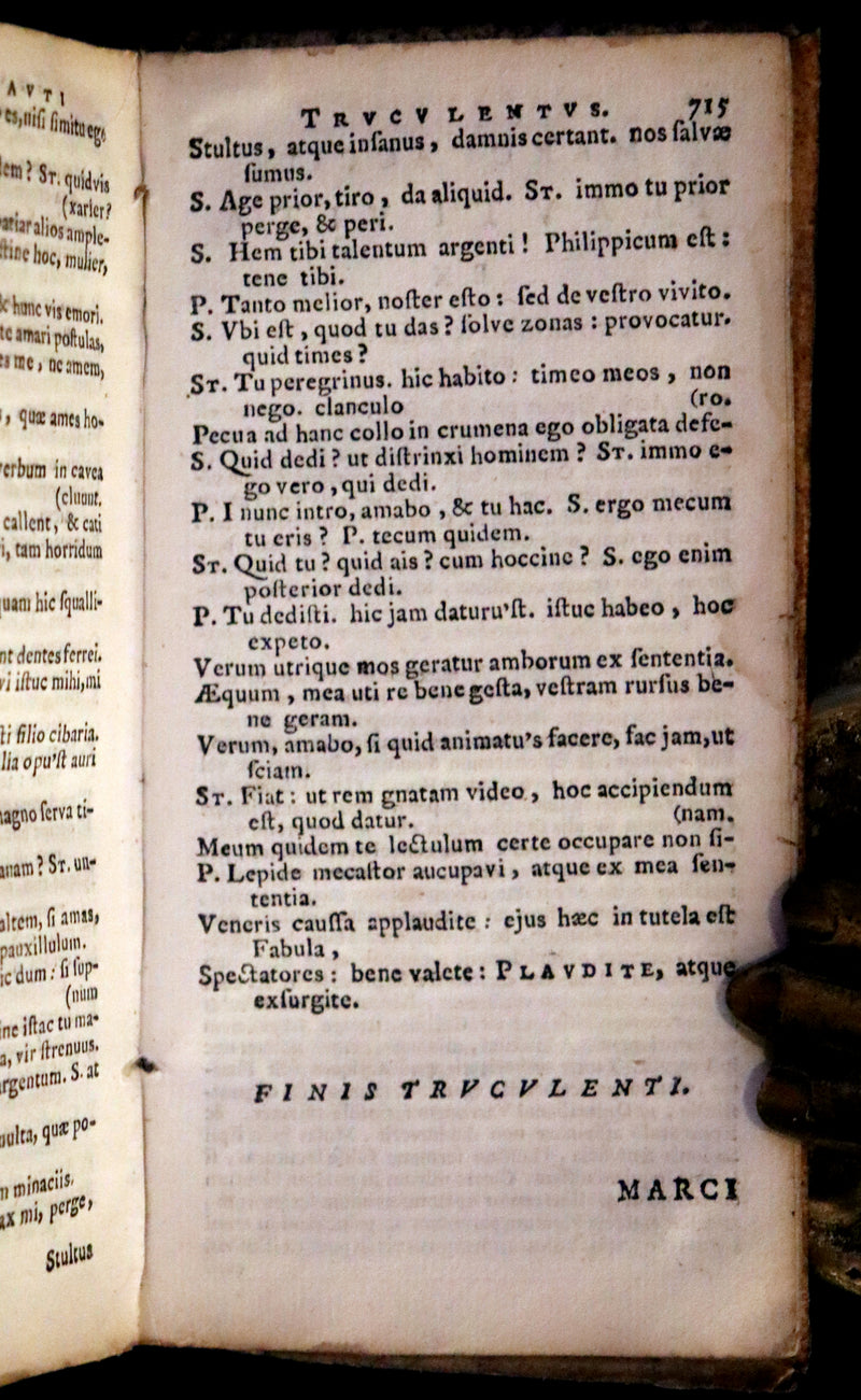 1652 Rare Vellum Latin Book - Plautus Plays, Plauti Comoediae Superstites XX