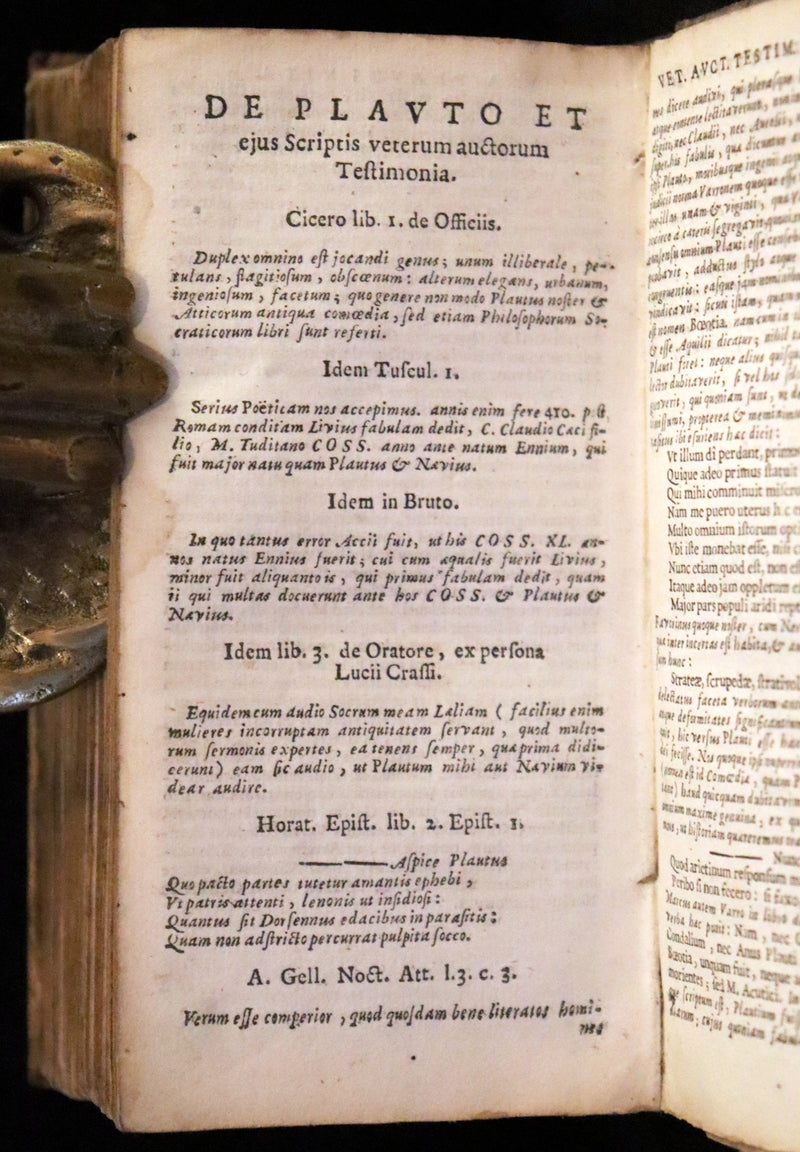 1652 Rare Vellum Latin Book - Plautus Plays, Plauti Comoediae Superstites XX