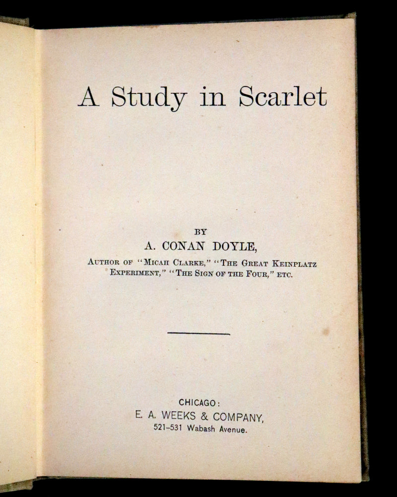 1895 Scarce Edition - A Study in Scarlet, Sherlock Holmes and Dr. Watson