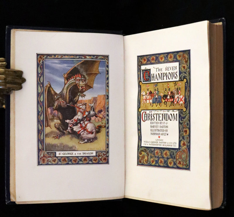 1915 Rare Book - The Seven Champions Of Christendom by F. J. Harvey Darton