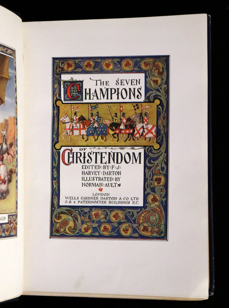 1915 Rare Book - The Seven Champions Of Christendom by F. J. Harvey Darton