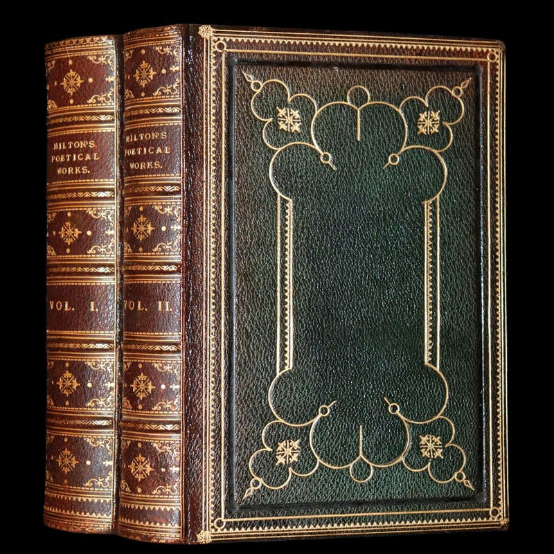 1843 Rare Book set - The Poetical Works of John Milton Illustrated