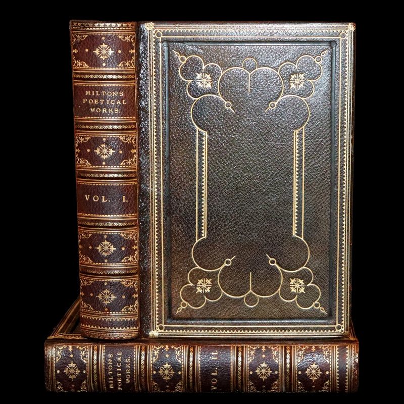 1843 Rare Book set - The Poetical Works of John Milton Illustrated