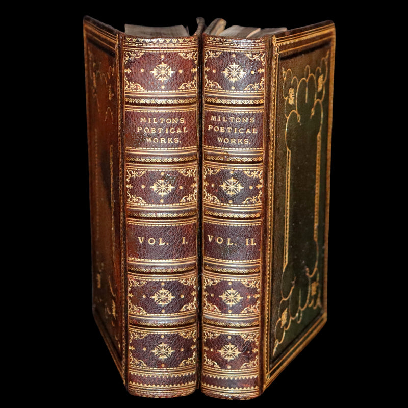 1843 Rare Book set - The Poetical Works of John Milton Illustrated