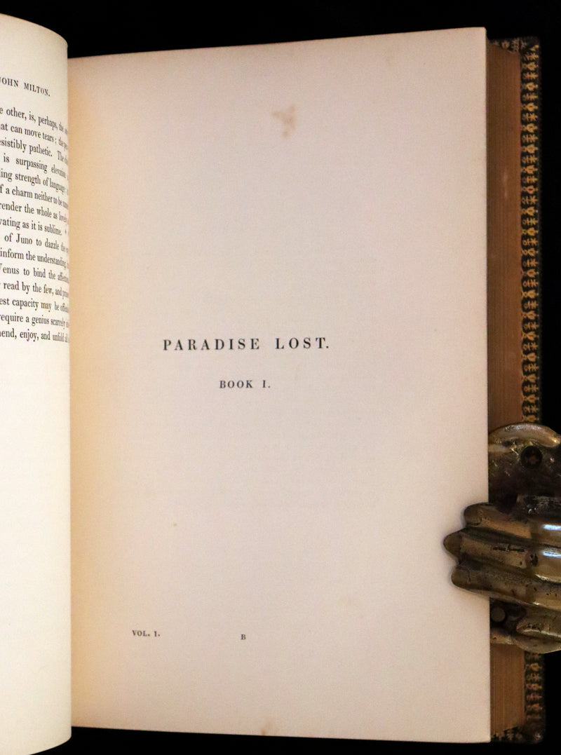 1843 Rare Book set - The Poetical Works of John Milton Illustrated