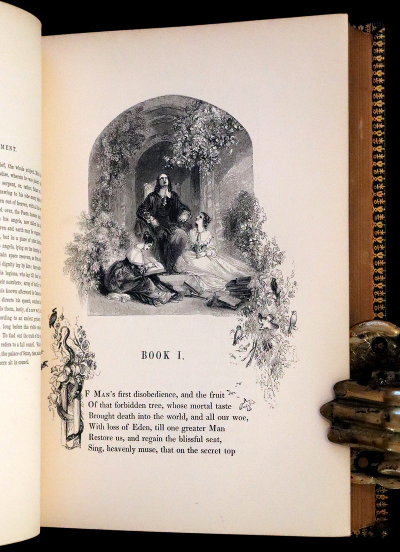 1843 Rare Book set - The Poetical Works of John Milton Illustrated