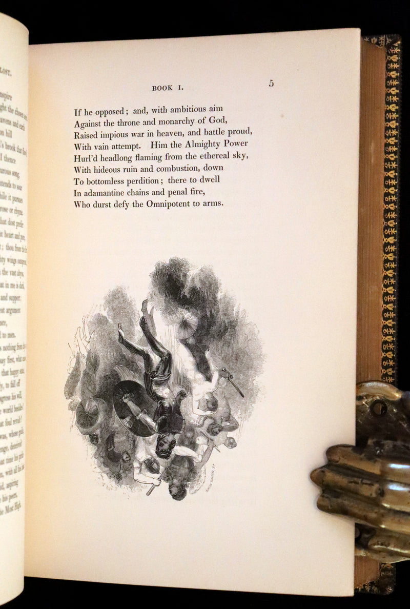 1843 Rare Book set - The Poetical Works of John Milton Illustrated