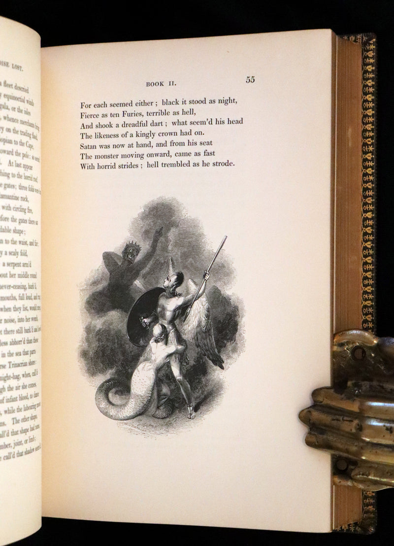 1843 Rare Book set - The Poetical Works of John Milton Illustrated
