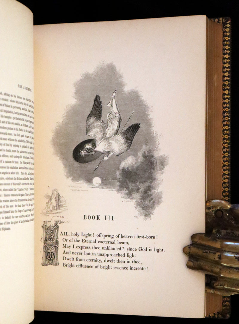 1843 Rare Book set - The Poetical Works of John Milton Illustrated