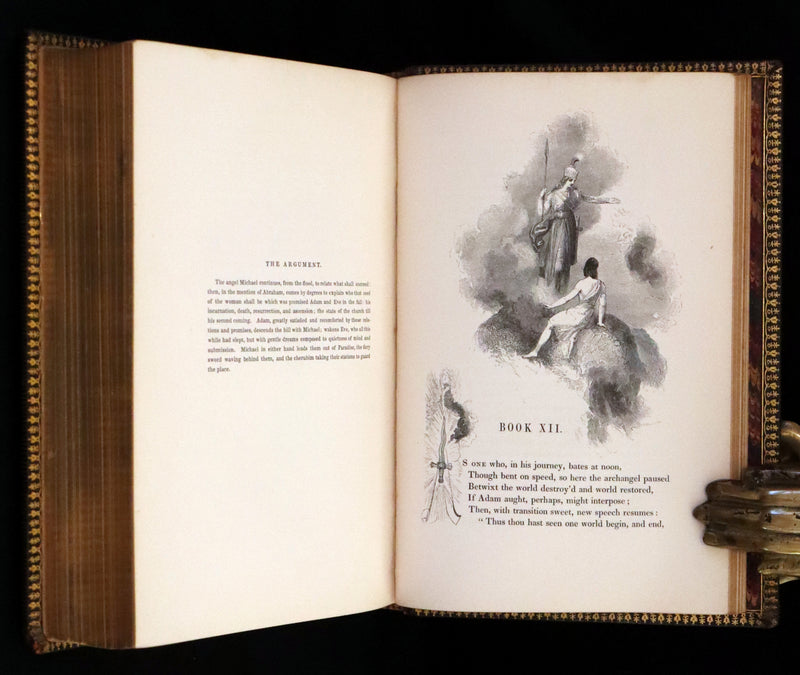 1843 Rare Book set - The Poetical Works of John Milton Illustrated