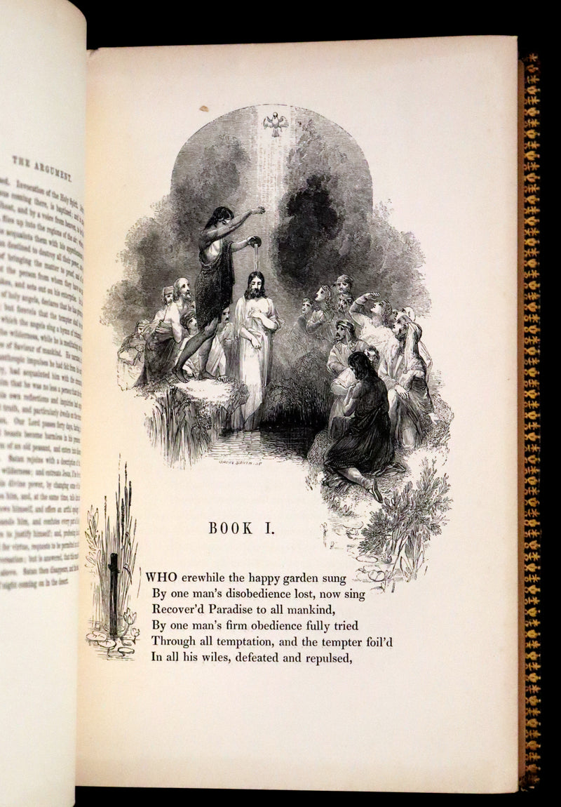 1843 Rare Book set - The Poetical Works of John Milton Illustrated
