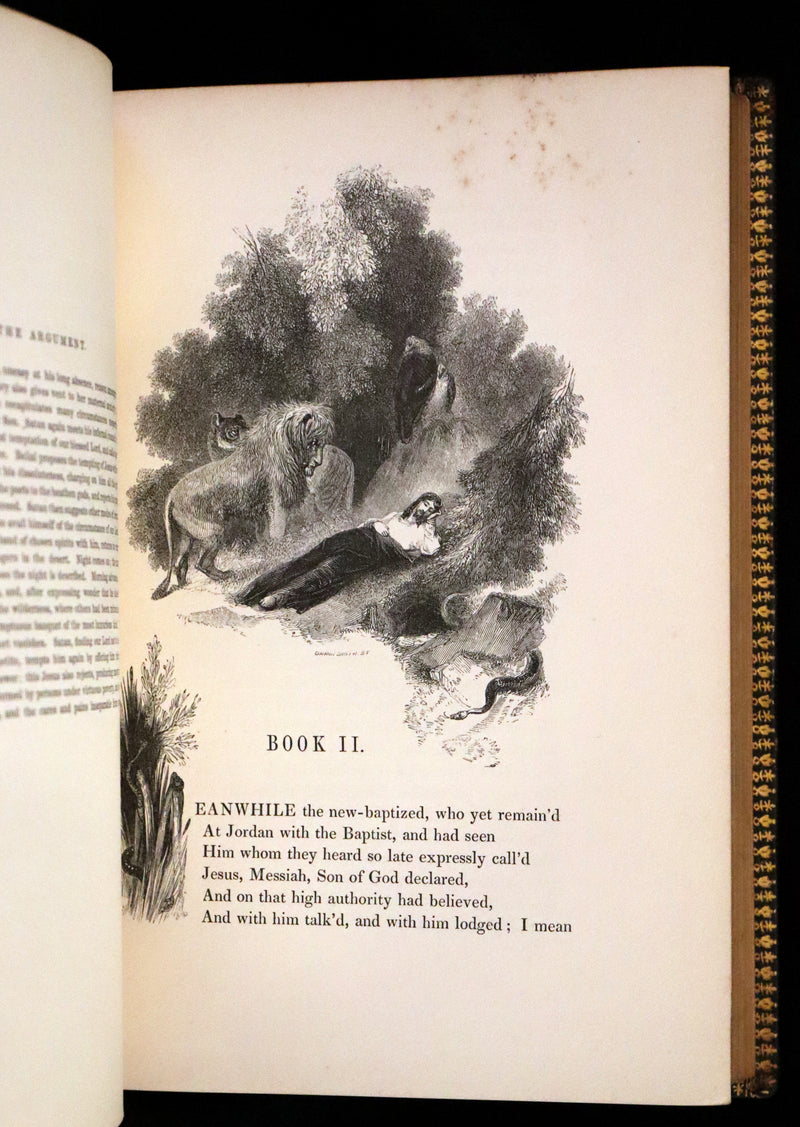 1843 Rare Book set - The Poetical Works of John Milton Illustrated