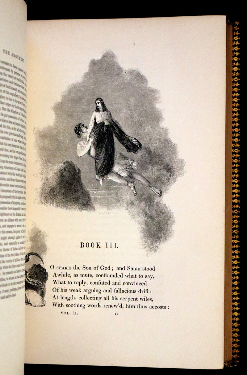 1843 Rare Book set - The Poetical Works of John Milton Illustrated