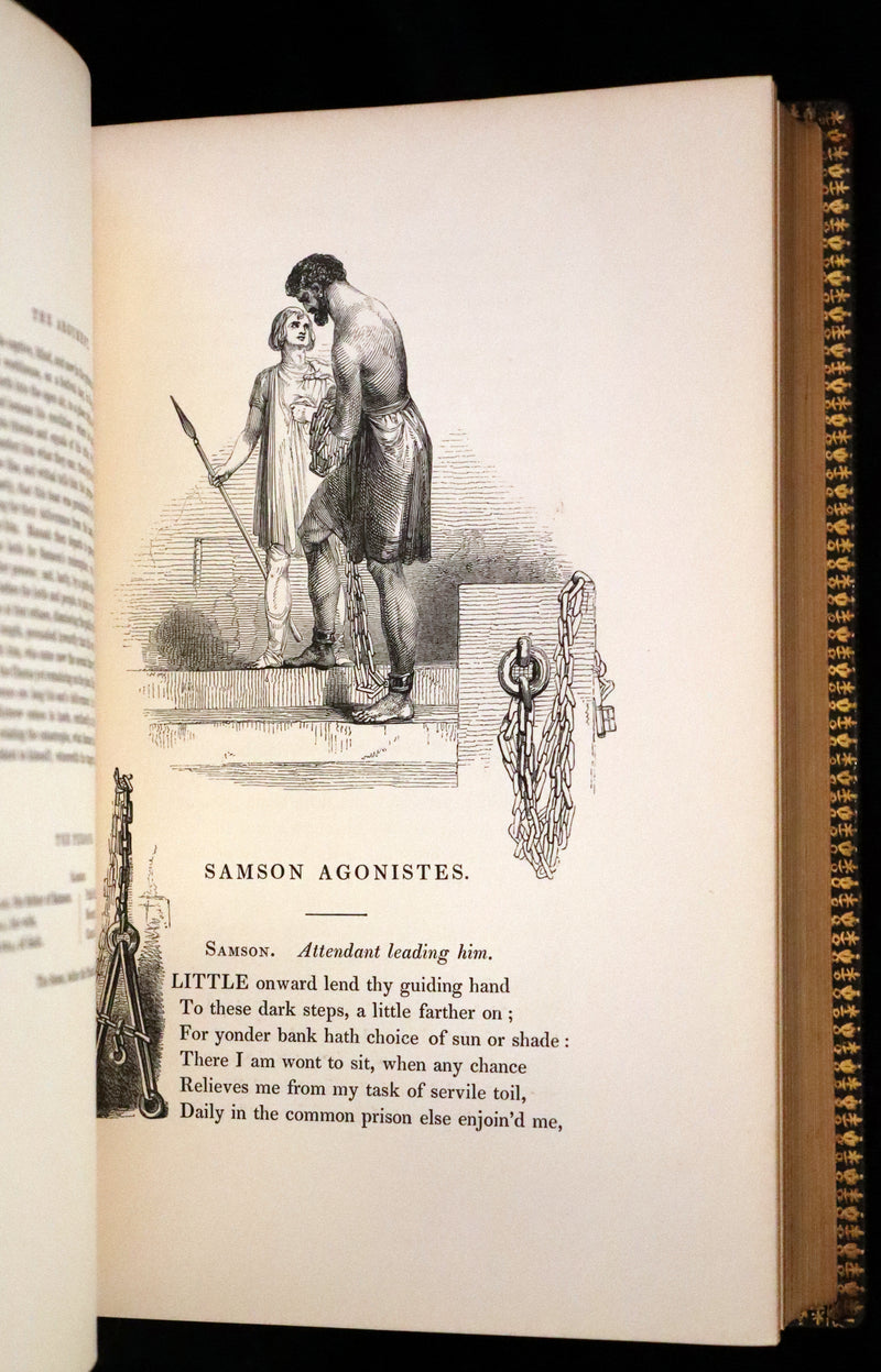 1843 Rare Book set - The Poetical Works of John Milton Illustrated