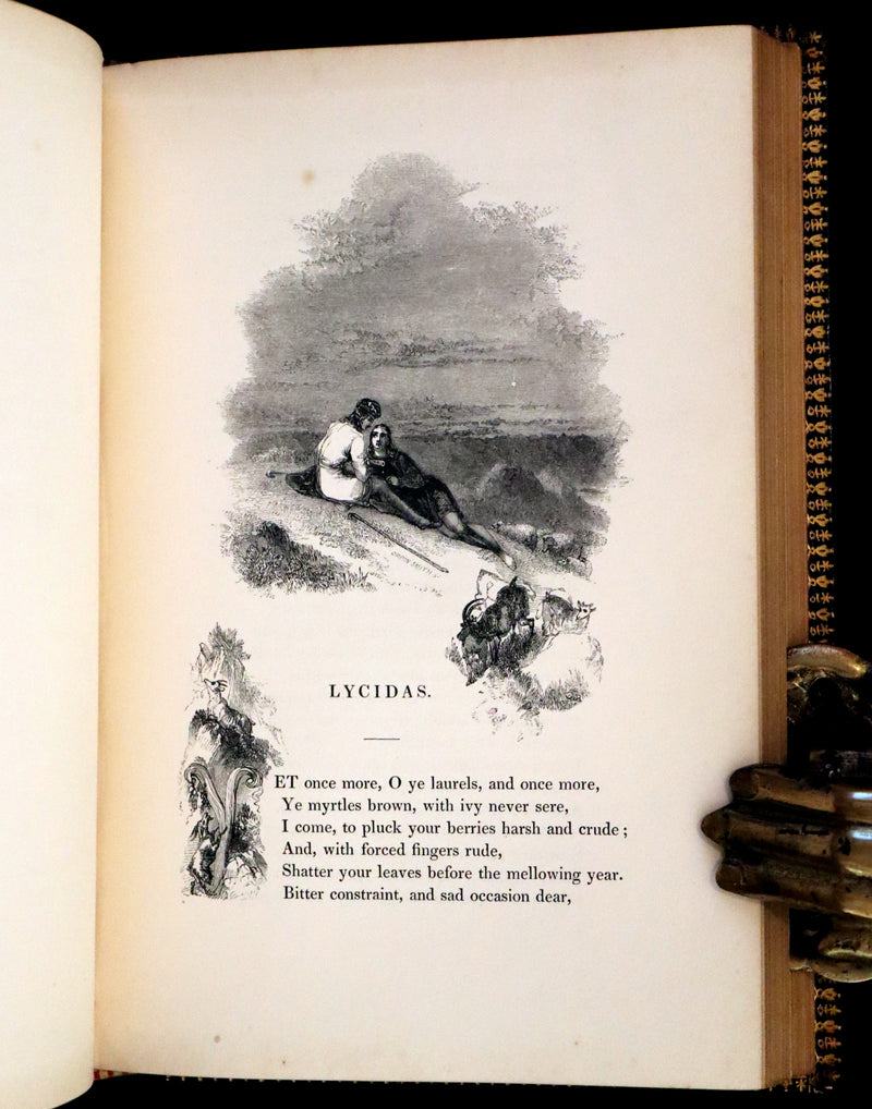 1843 Rare Book set - The Poetical Works of John Milton Illustrated