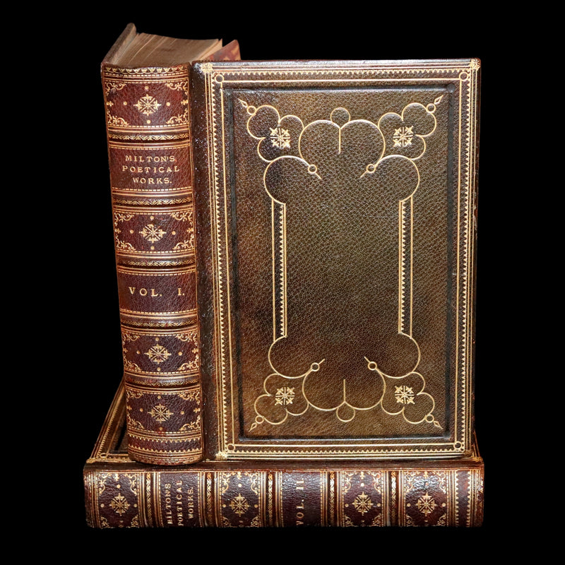 1843 Rare Book set - The Poetical Works of John Milton Illustrated