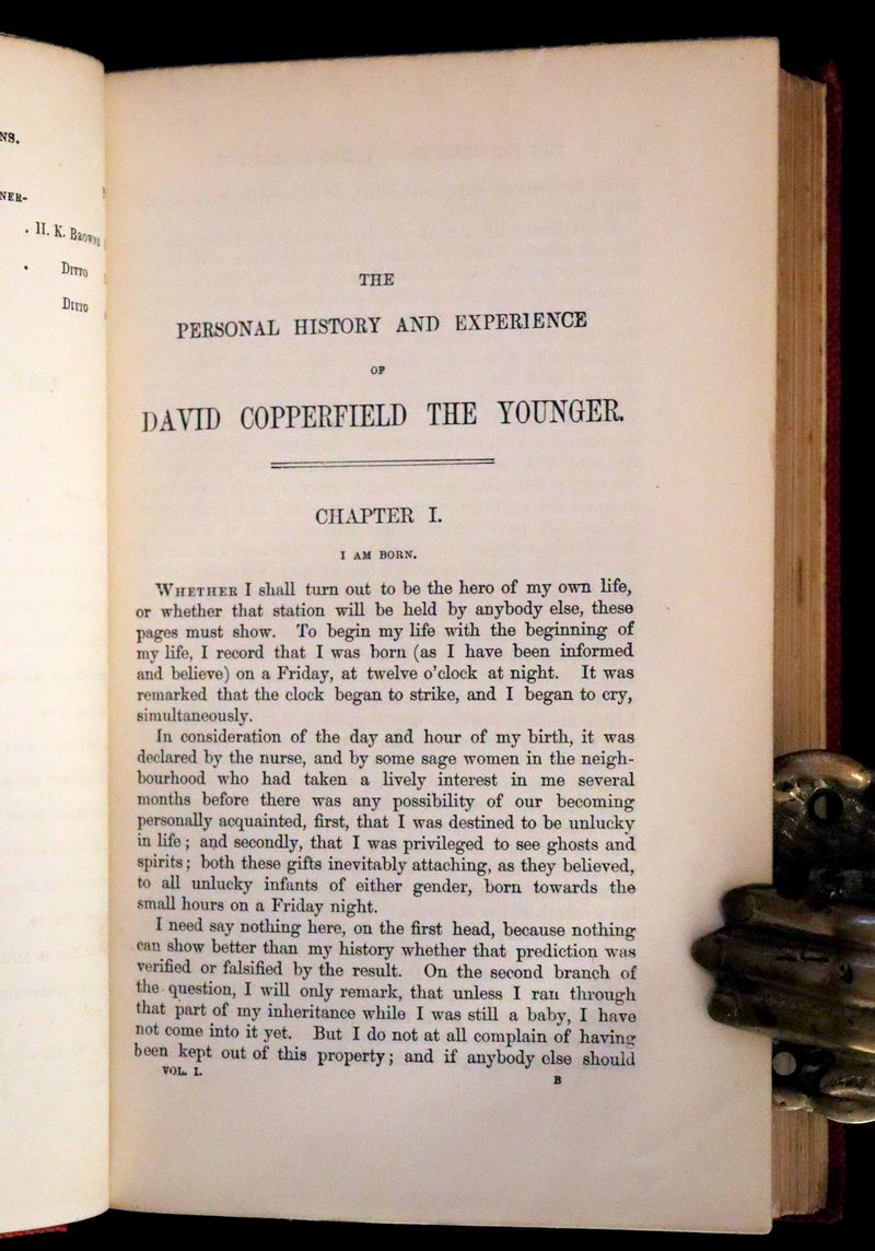 1875 Rare Book Set -The Personal History of David Copperfield by Charles Dickens