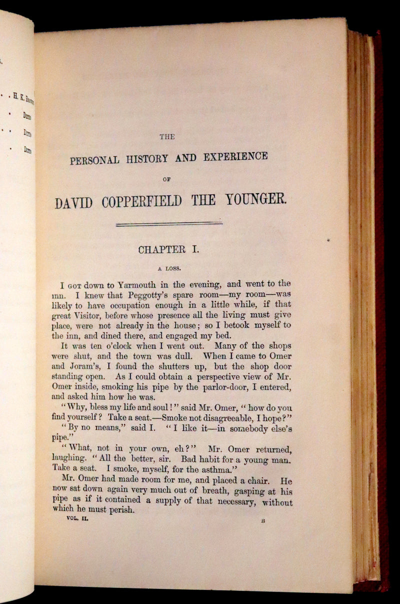 1875 Rare Book Set -The Personal History of David Copperfield by Charles Dickens