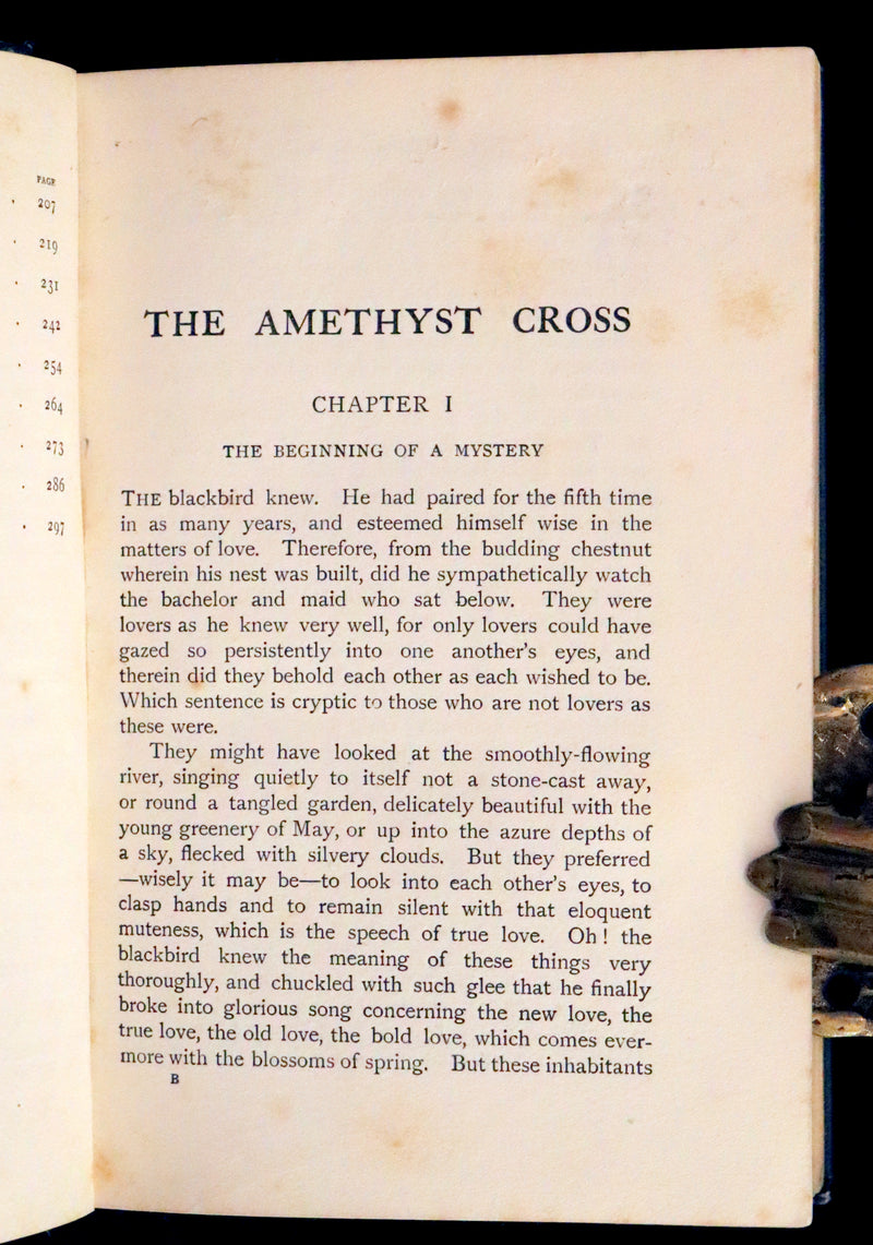 1909 Scarce First Edition - The Amethyst Cross by Fergus Hume, Illustrated