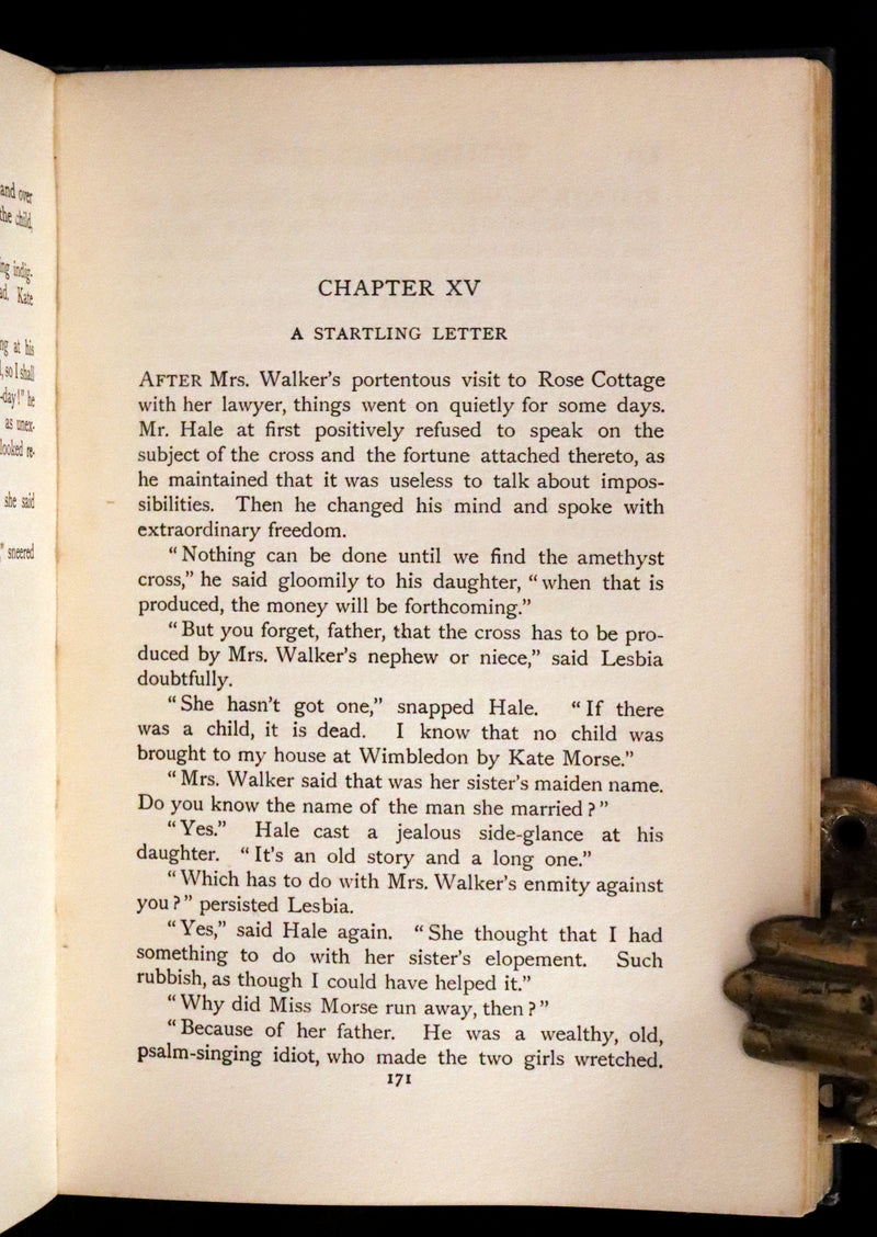 1909 Scarce First Edition - The Amethyst Cross by Fergus Hume, Illustrated