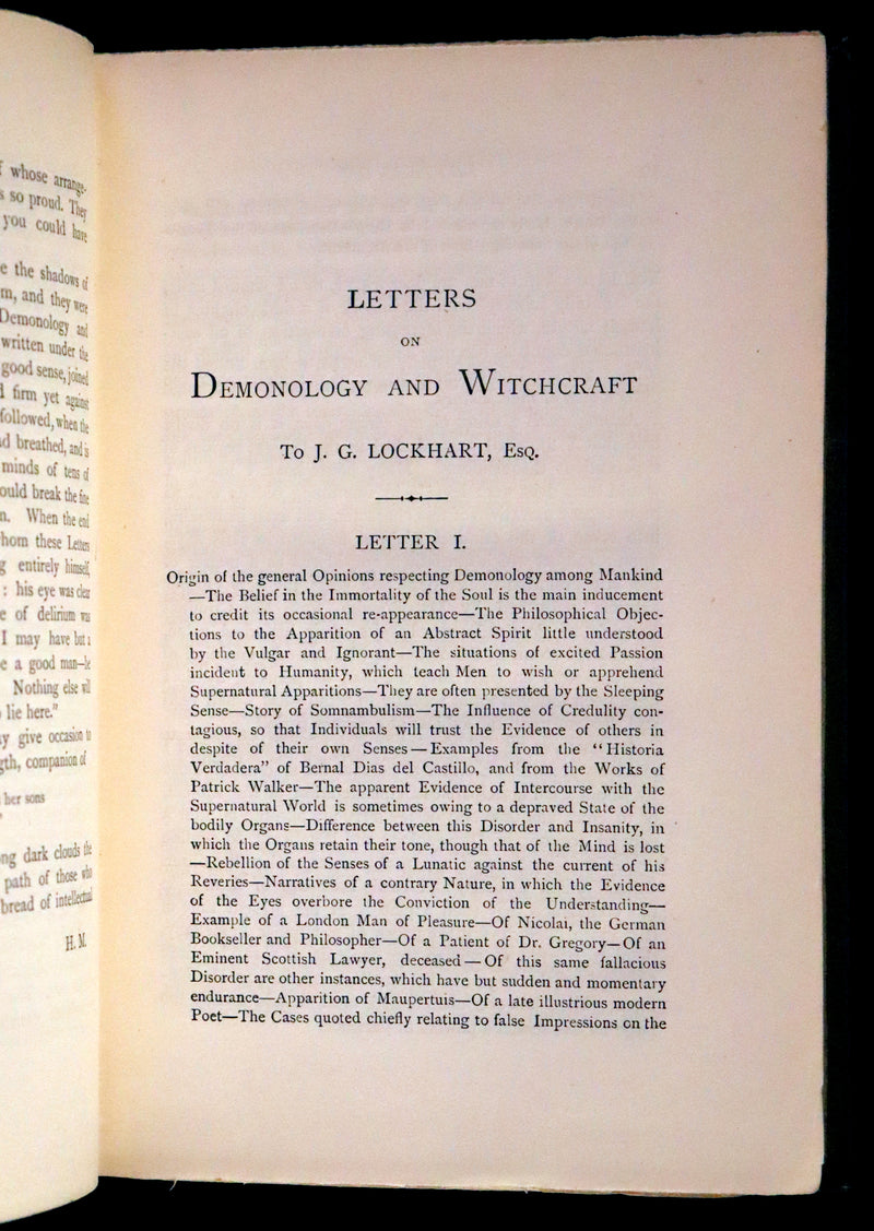 1884 Rare Book - Demonology and Witchcraft, Witches and Fairies by Walter Scott
