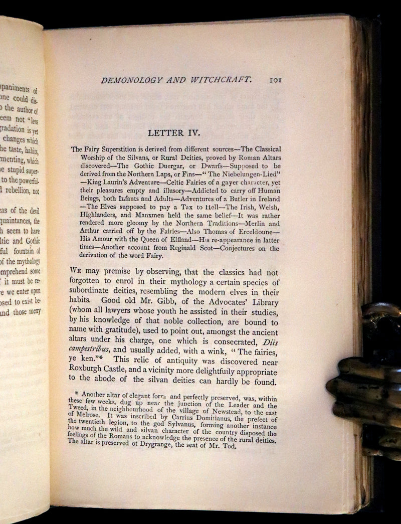 1884 Rare Book - Demonology and Witchcraft, Witches and Fairies by Walter Scott