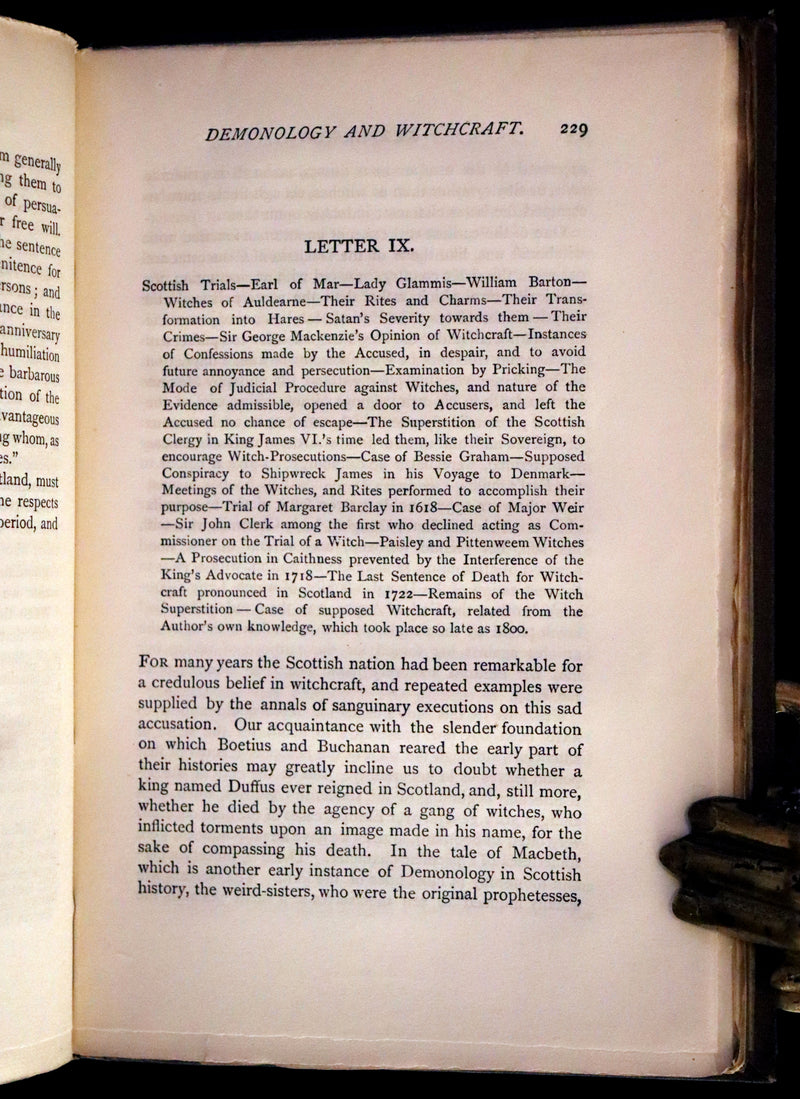 1884 Rare Book - Demonology and Witchcraft, Witches and Fairies by Walter Scott