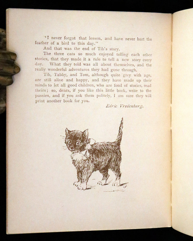 1900 Rare Book - The Cat and the Fiddle or Tib, Tabby and Tom by E. Vredenburg