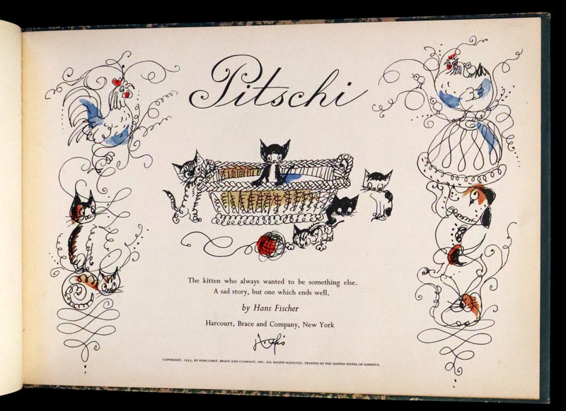 1953 First Edition - Pitschi the Kitten Who Always Wanted to be Something Else