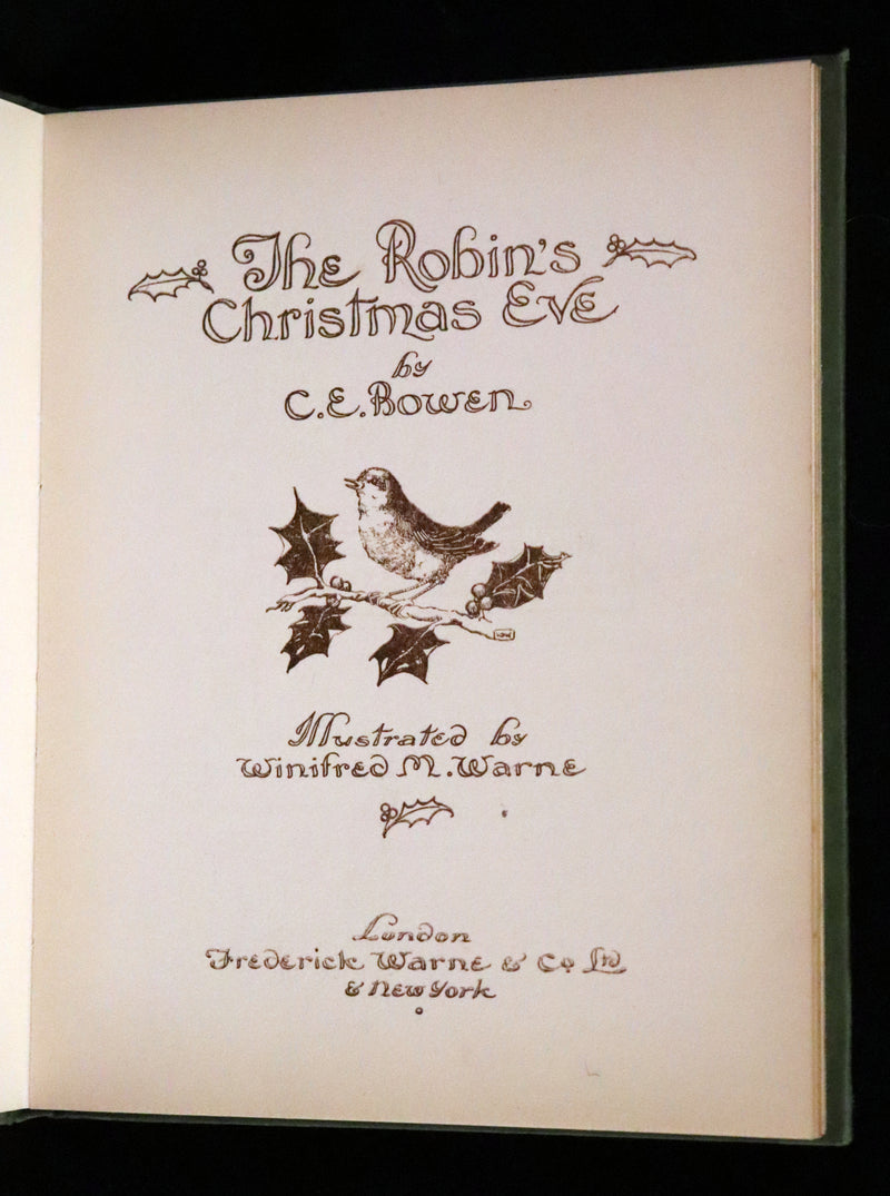1920 First Illustrated Edition by Winifred M. Warne - The Robin's Christmas Eve