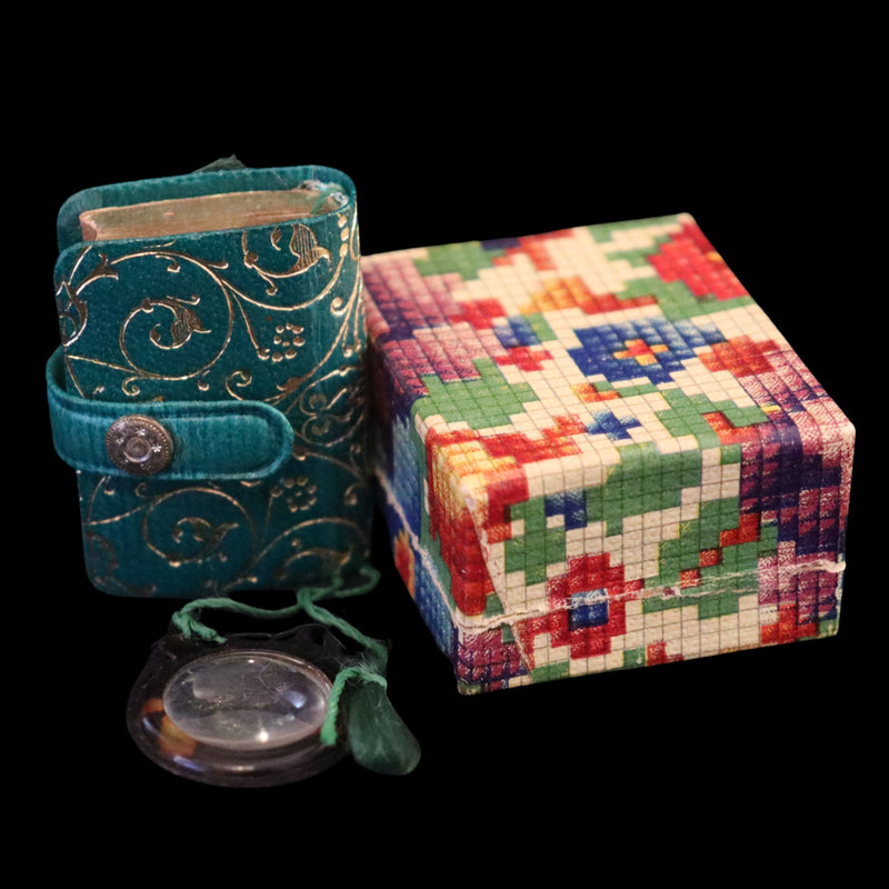 1920 Rare Miniature Arabic Book, The Koran, Quran by Steinbrener Magnifying Lens