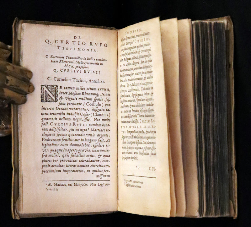 1633 Rare Latin Vellum Book - Histories of Alexander the Great with Map