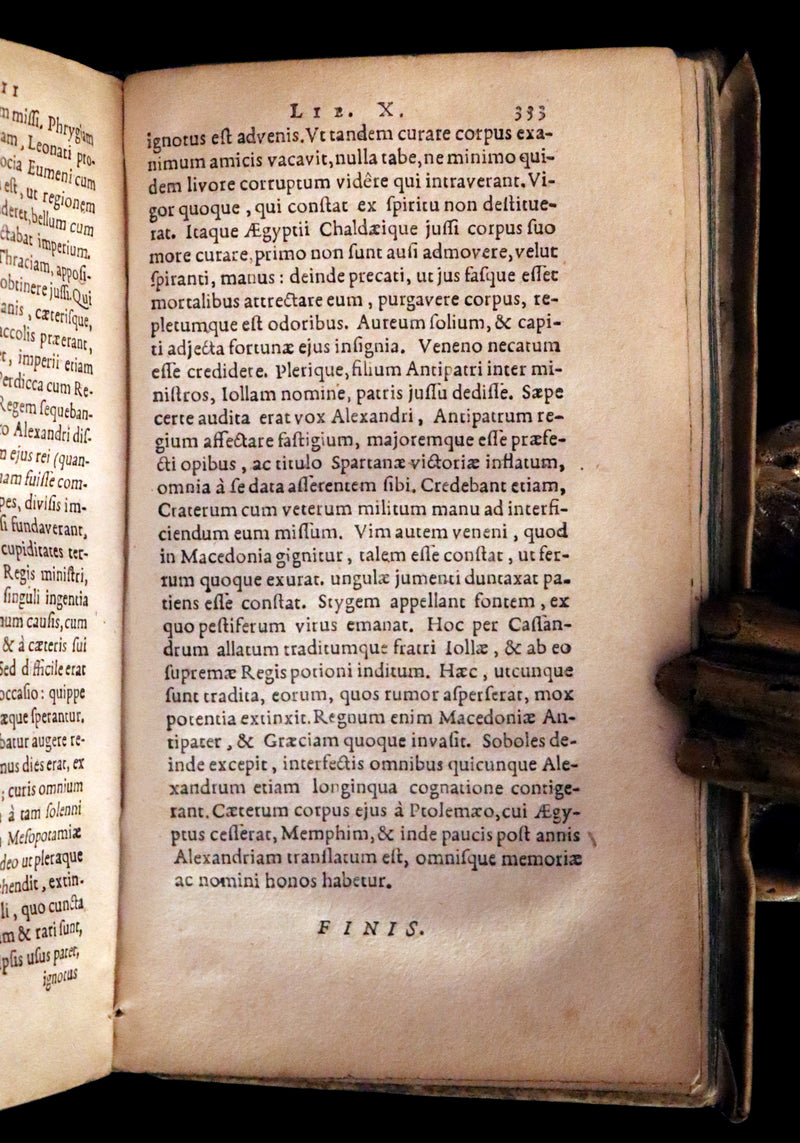 1633 Rare Latin Vellum Book - Histories of Alexander the Great with Map