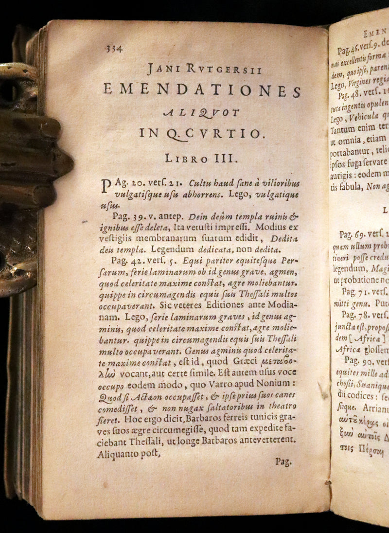 1633 Rare Latin Vellum Book - Histories of Alexander the Great with Map